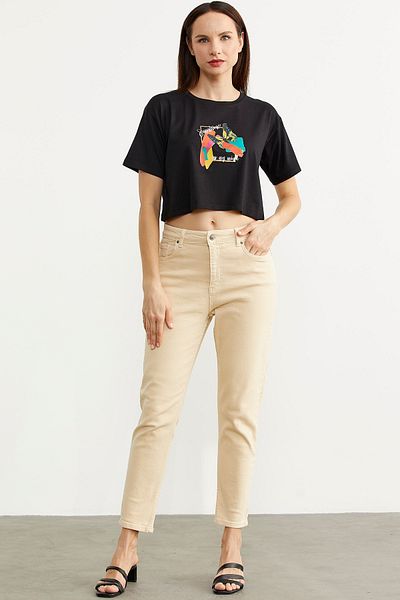 Sementa Lycra Fit Mom Jean - Μπεζ