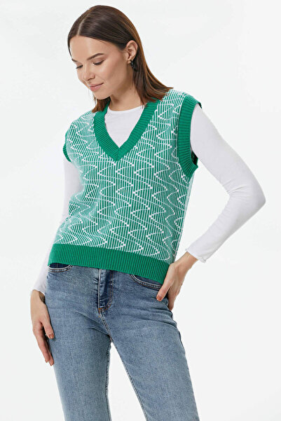 Sementa Zigzag Patterned Knitwear Sweater - Green