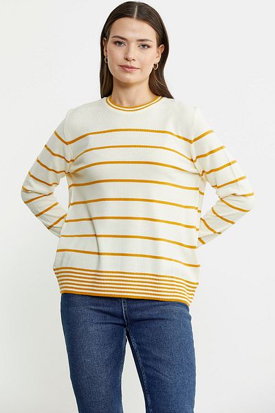 Sementa Striped Crew Neck Sweater - Bone Color