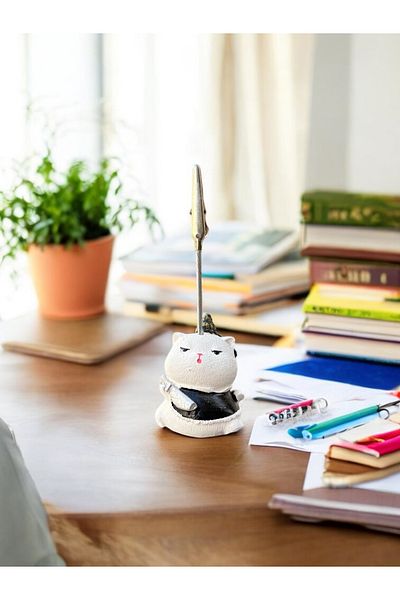 Perazayn Единична японска късметлийска котка Kawaii - поставка за бележки - поставка за бележки на офис бюро