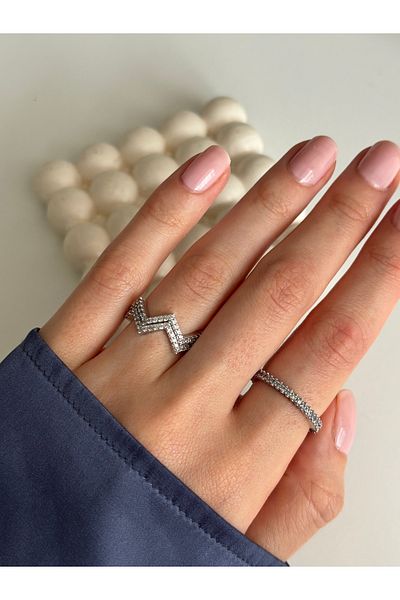 Ressia Double Zigzag Ring