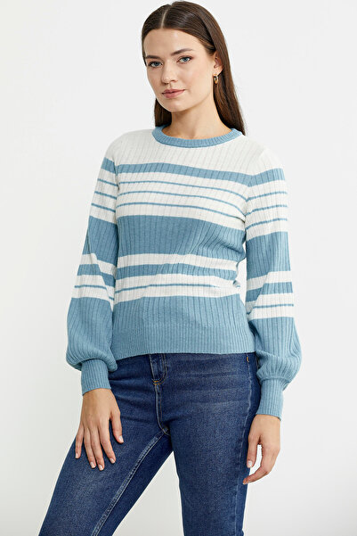 Sementa Pulover din lână cu dungi albastre