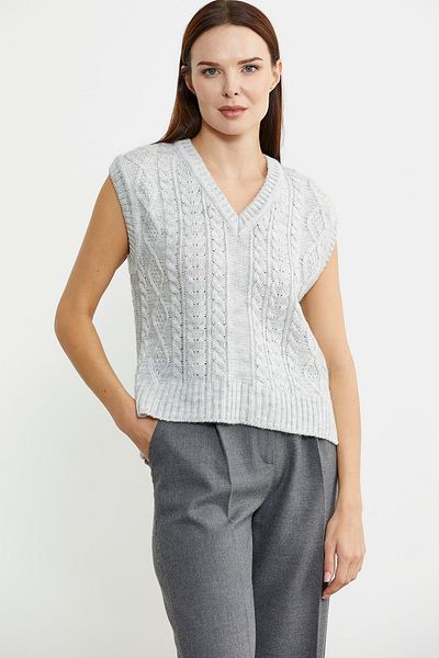 Sementa Hair Braided Long Wool Knitwear Sweater - Light Gray