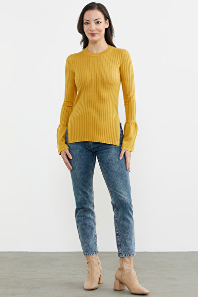 Sementa Derby Knitwear Sweater with Sleeve Detail - Mustard