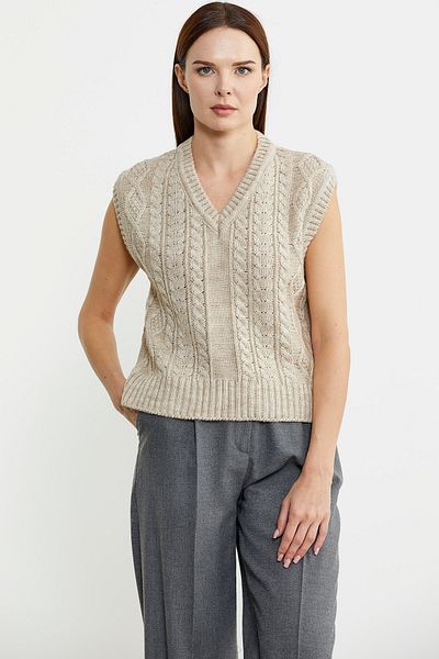Sementa Beige Hair Braided Knitwear and Sweater Bundle