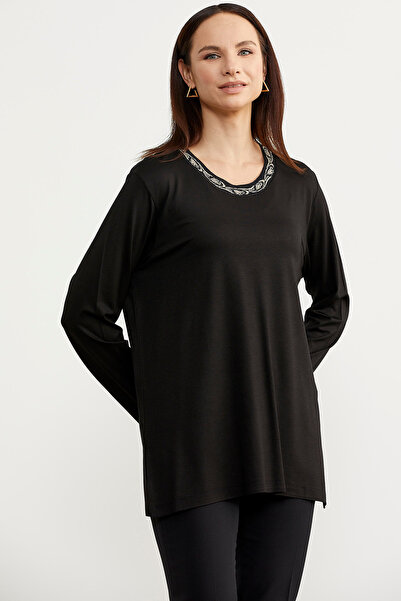 Sementa Large Size Long Sleeve T-Shirt - Black