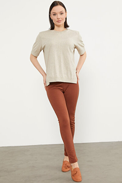 Sementa Πλεκτό πουλόβερ με κοντό μανίκι O-Neck - Stone