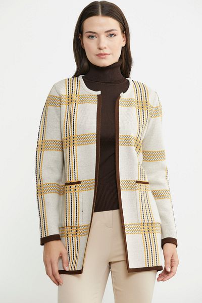 Sementa Crew Neck Pocket Knitwear Jacket - Mink