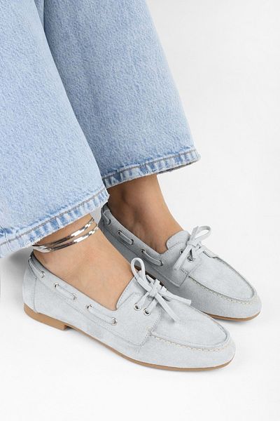 Shoeberry Tinkera-Ballerinas aus grauem Wildleder für Damen