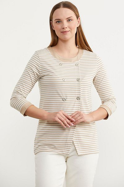 Sementa Tricou cu mânecă lungă în dungi - nurcă