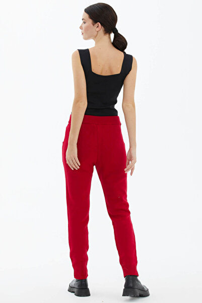 Sementa Women's Pocket Knitwear Trousers - Red
