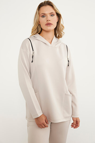 Sementa Fermuar Detaylı Cepli Eşofman Takım - Bej