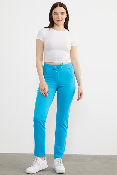 Sementa Pantaloni de sport cu picior drept și buzunare - Turcoaz
