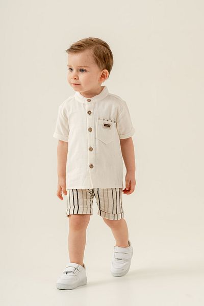 JNF kids Baby Boy Shirt with Tie and Pocket 2 Piece Set