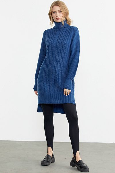Sementa Full Turtleneck Knitwear Tunic - Indigo