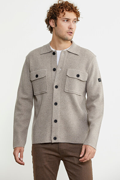 Sementa Ζακέτα με γιακά βιζόν Polo μάλλινο πλεκτό - με κουμπί