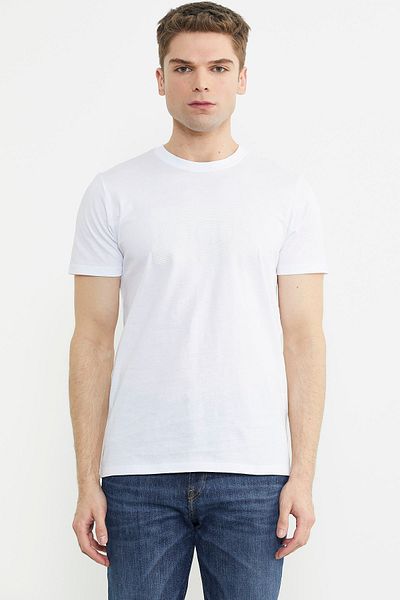 Sementa Basic T-Shirt Crew Neck Printed - Λευκό