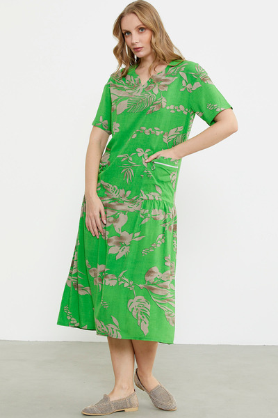 Sementa Green Draped Dress - Comfortable Fit