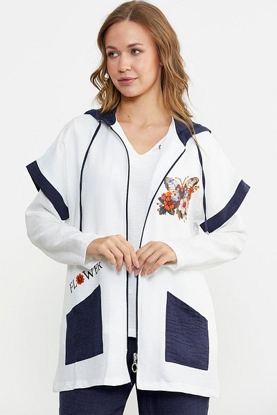 Sementa Set triplu cu aspect de in, cu potrivire confortabilă - bleumarin