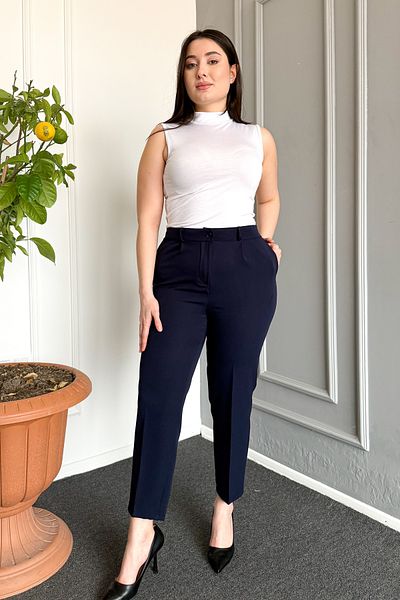 ModaPlaza Women's Battal Buttoned Trousers 7730