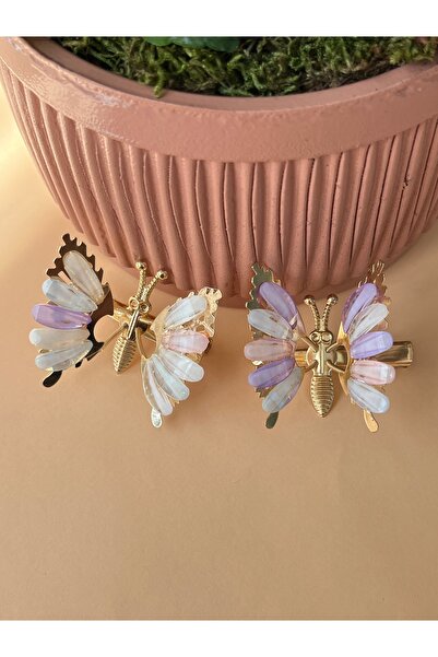 2-Piece Wings Movable Colorful Butterfly Yarmagül Buckle Children's Buckle