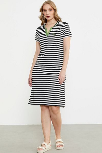 Sementa Marine Collar Detailed Combed Cotton Dress - Black