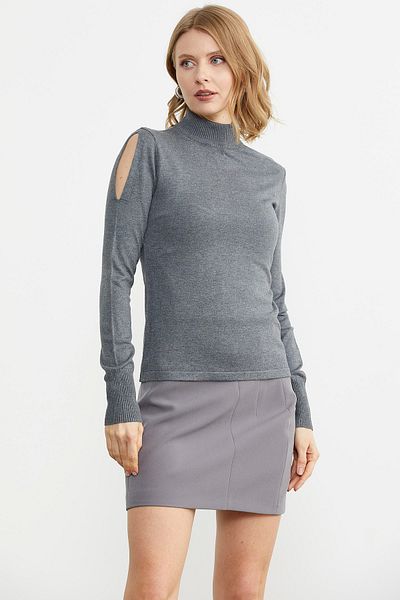 Sementa Sleeve Detailed Knitwear Sweater - Dark Gray