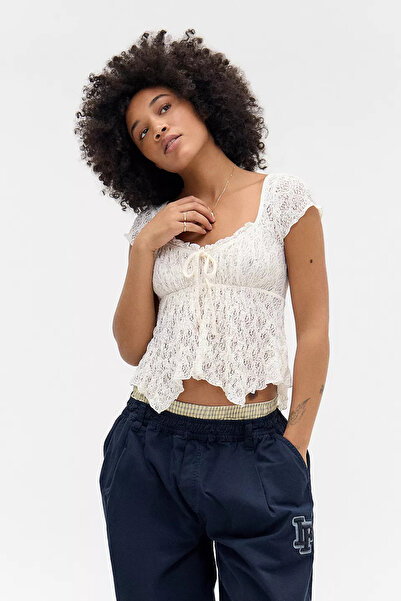 MAXLEVEL MODA TRANSPARAN DANTEL BLUZ