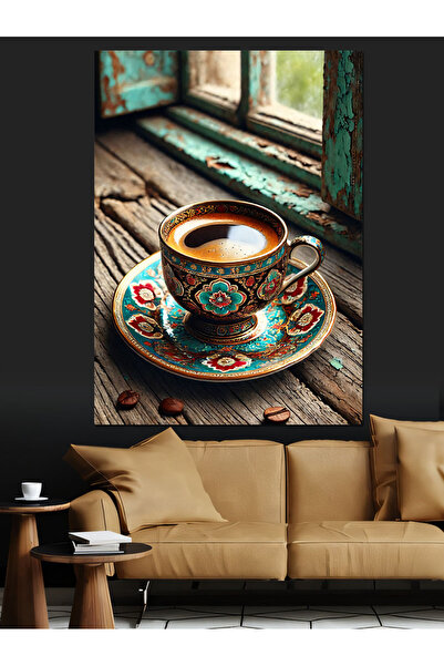 karizmart Cafea Turceasca si Cupa Canvas Decorativ - MDF Lemn Tablo