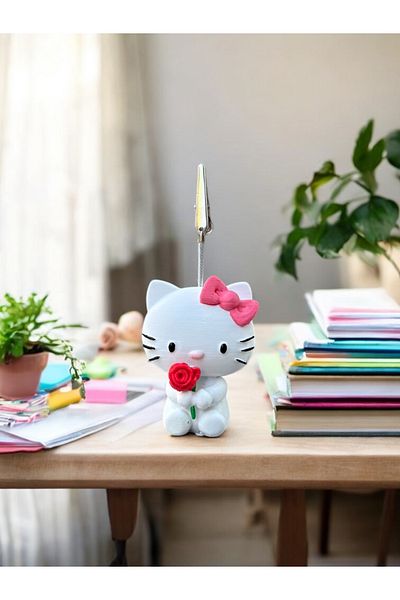 Perazayn Сладко многоцветно котенце, поставка за бележки със снимка и мече Hello Teddy Bear, поставка за бюро, подарък