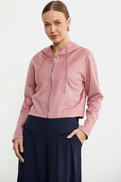 Sementa Короткий пальто з застібкою-блискавкою під замшу - Пудра