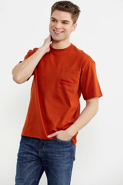 Sementa Βαμβακερό μπλουζάκι Crew Neck Oversize - Πλακάκι