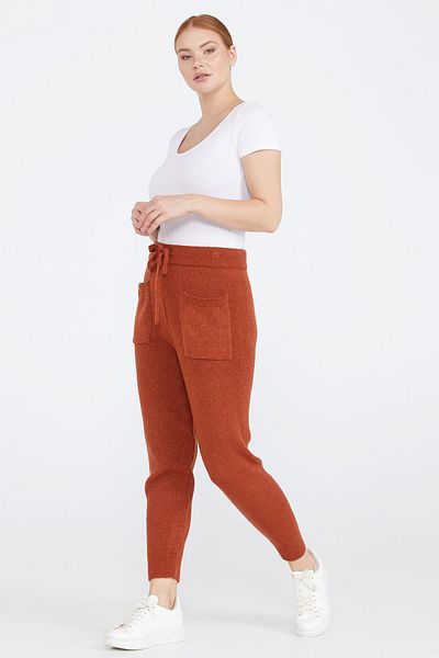 Sementa Women's Lace-Up Pocket Knitwear Trousers - Tan