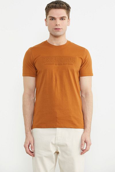 Sementa Βαμβακερό T-Shirt με ανάγλυφη λεπτομέρεια εκτύπωσης - Πλακάκι