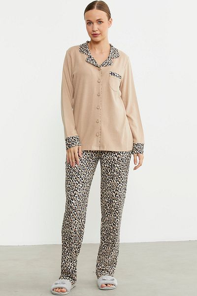 Sementa Σετ πιτζάμες Leopard Combination Beige