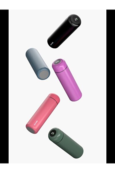 porodo زجاجة بورودو الذكية مع مؤشر درجة الحرارة (500 مل، لون زهري)