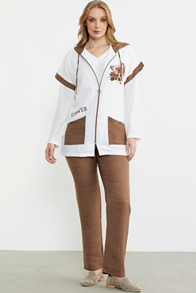 Sementa Комфортний триколірний комплект з льону - кава