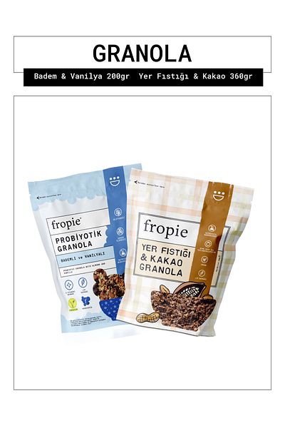 FROPİE Fropie Almond Vanilla and Peanut Cocoa Granola Package