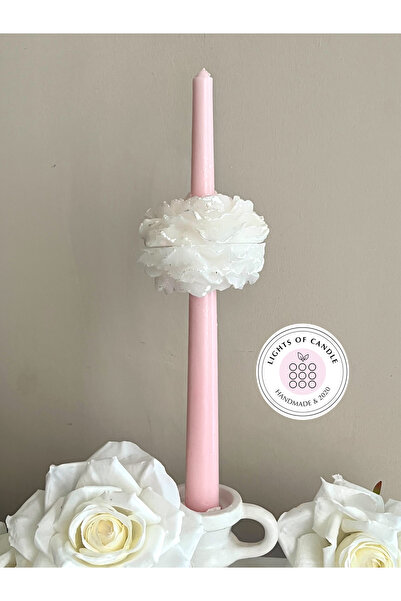 lıghts of candle handmade & 2020 3D 3 Boyutlu Pembe Kabartmalı Şakayık Çiçekl...