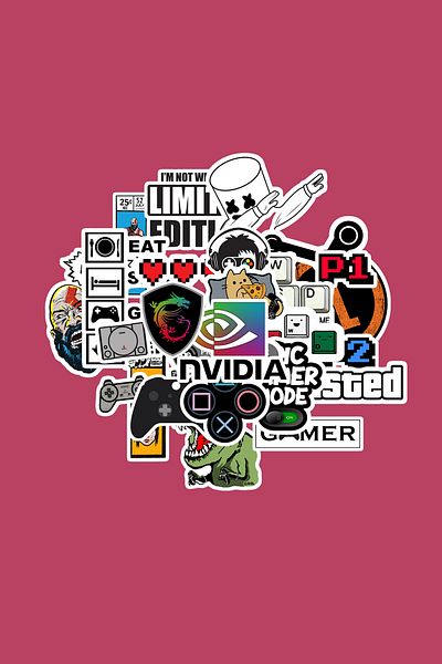 dadi ramba Gamer Sticker Pack -Bullet Journal - Agenda - Planner - Notebook - Laptop Sticker Decal