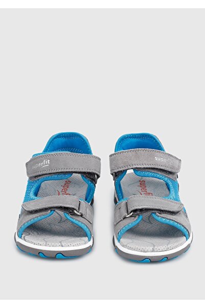Superfit Grey-turquoise Leather Boys' Flat Sandals