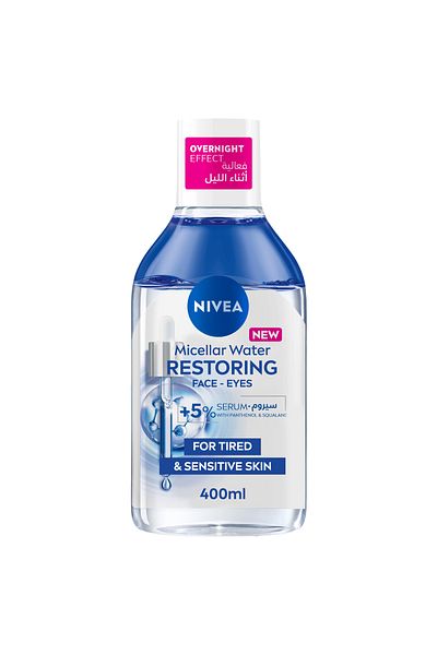 NIVEA ماء ميسيلار، يعيد نضارة الوجه والعينين، ينظف ويزيل المكياج، 400 مل