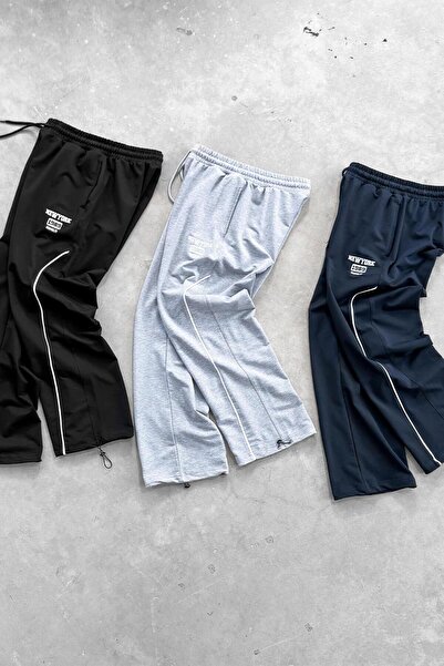 HAFKAGİYİM Γκρι μελανζέ New York Leg Ρυθμιζόμενη Λεπτομέρεια Φαρδιά Φούτερ