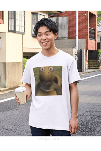 Marco Fresco تي شيرت ترول مطبوع عليه سلحفاة HUH للجنسين