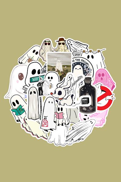 dadi ramba Ghost Sticker Pack - Bullet Journal - Agenda - Planner - Notebook - Laptop Sticker Decal