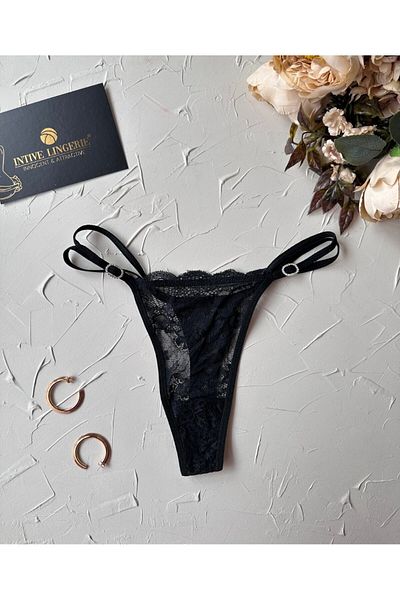 İntive Lingerie Tanga flexibilă Intive VS cu design elegant, cu detaliu de piatră pe laterale