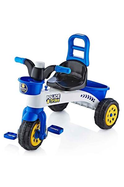 Güçlü Oyuncak Polis Desenli 3 Tekerlekli Pedallı Bisiklet