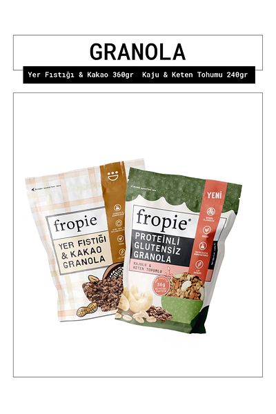 FROPİE Fropie Groundnut Cocoa and Protein Gluten-Free Cashew Linseed Granola Package