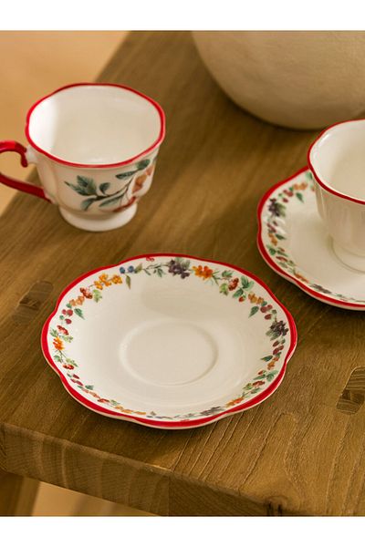 LC Waikiki Blueberry, Blackberry and Cherry Patterned Porcelain Coffee Cup Set for 2 Persons 90 ml