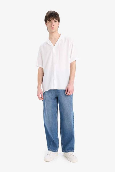 DeFacto New Season Regular Fit Apache Collar Summer Short Sleeve Shirt